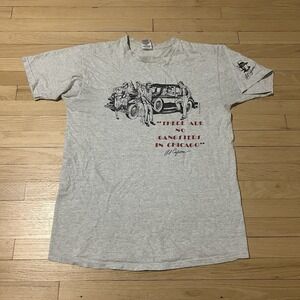 Vintage 90s Al Capone T Shirt Mens XL‎ Gray There Are No Gansters In Chicago